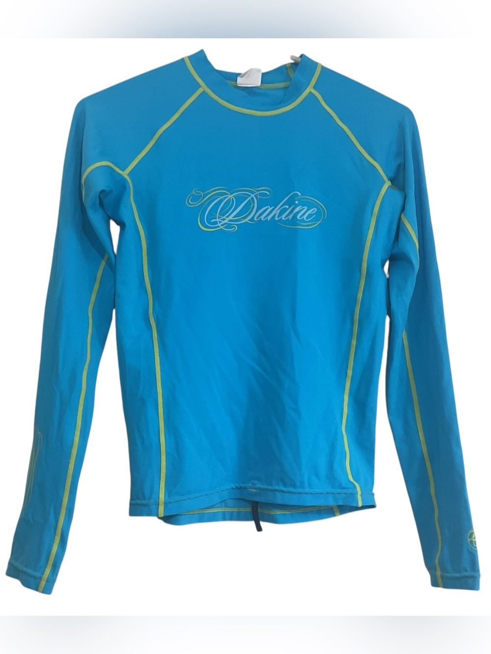 Dakine UV Shield Rash Guard Surf Swim Top Blue Lime Long Sleeve Youth Sz Medium